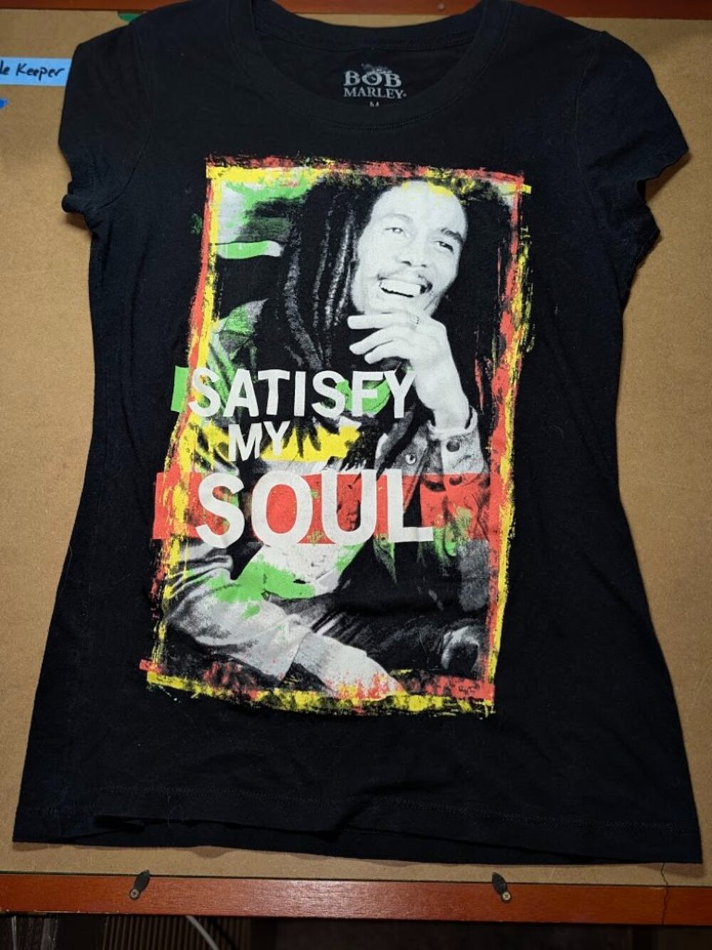 Y2K Bob Marley Black Fitted T Shirt